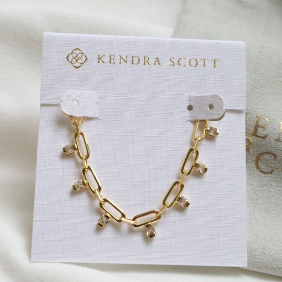 Kendra Scott Jewelry - ❤️ Kendra Scott Lindy Gold White CZ Crystal Chain Necklace ❤️